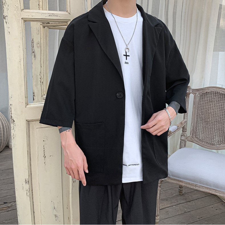 Áo Khoác Nam Blazer Trơn Kiểu Dáng Basic Chất Đũi Xuất Sịn Dành Cho Nam