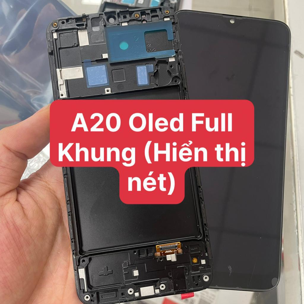 Màn Hình Samsung A20 / A205 Zin Hãng / Oled Phôi To / Phản Quang Phôi To