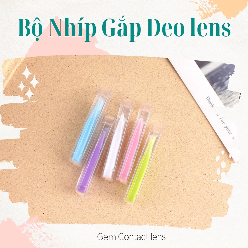 Bộ Dụng Cụ Nhíp Gắp Đeo Lens Silicon Vệ Sinh Tiện Lợi Nhỏ Gọn Dùng Cho Kính Áp Tròng Một Ngày, Gắp Mặt Nạ, Kẹp Mi Giả