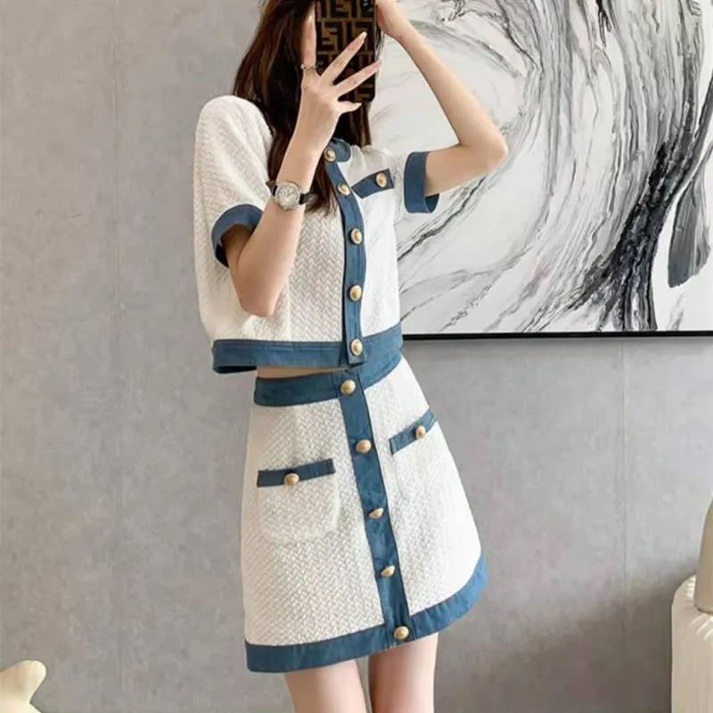 Bộ Trang Phục Hai Mảnh Xuân Hè 2022 Phong Cách Phương Tây Cao Cấp Hợp Thời Trang Cho Nữ