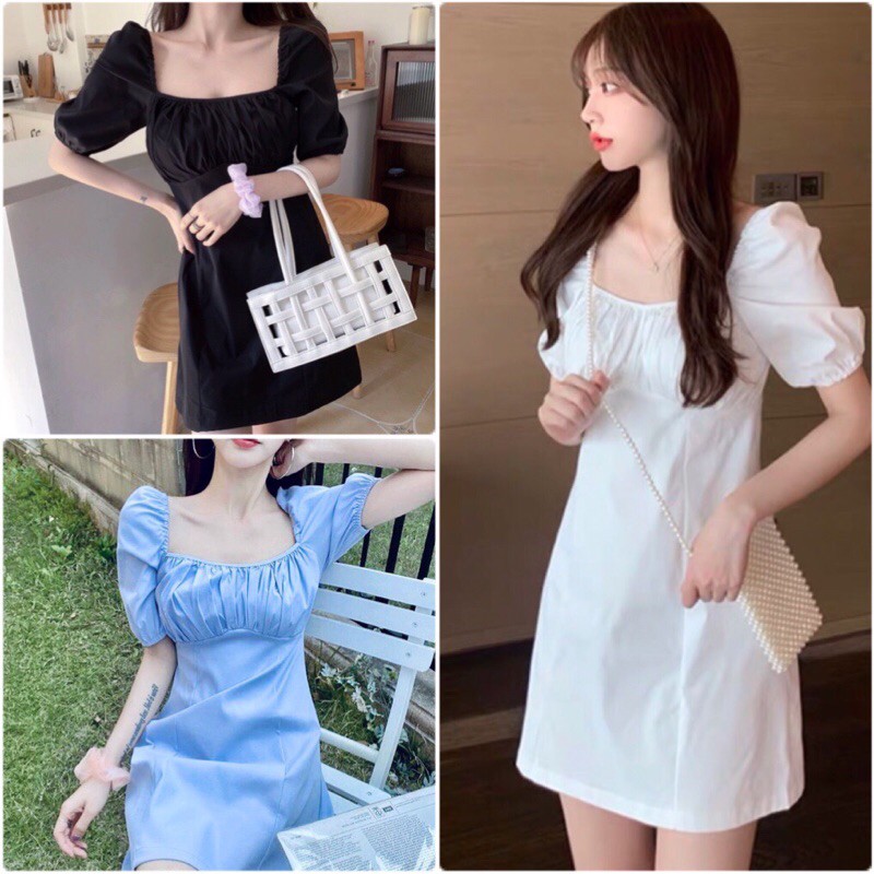 ĐẦM CỔ VUÔNG NHÚN NGỰC - EMMA DRESS T171