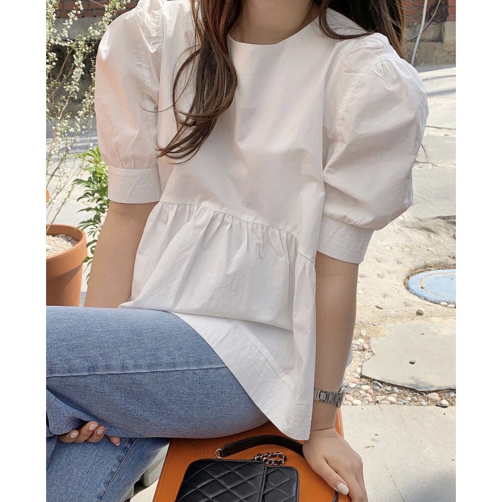 SUXI Áo nữ tay ngắn có dây buộc thời trang quyến rũ