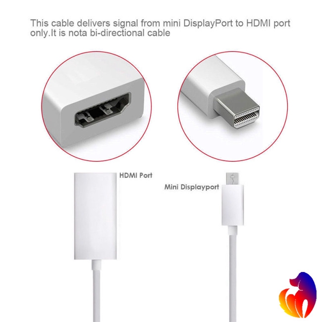 Blackhole Mini Display Port DP to HDMI Adapter Cable for Macbook Pro Air 1080P