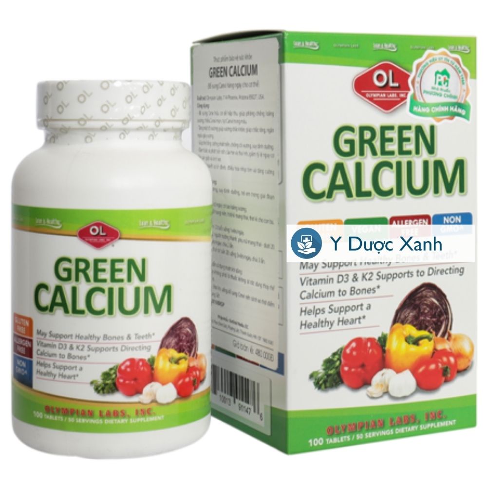 Mua [Chính Hãng] GREEN CALCIUM, 100 viên, Viên uống bổ sung canxi cho trẻ em, bà bầu, sau sinh, người già - Y Dược Xanh