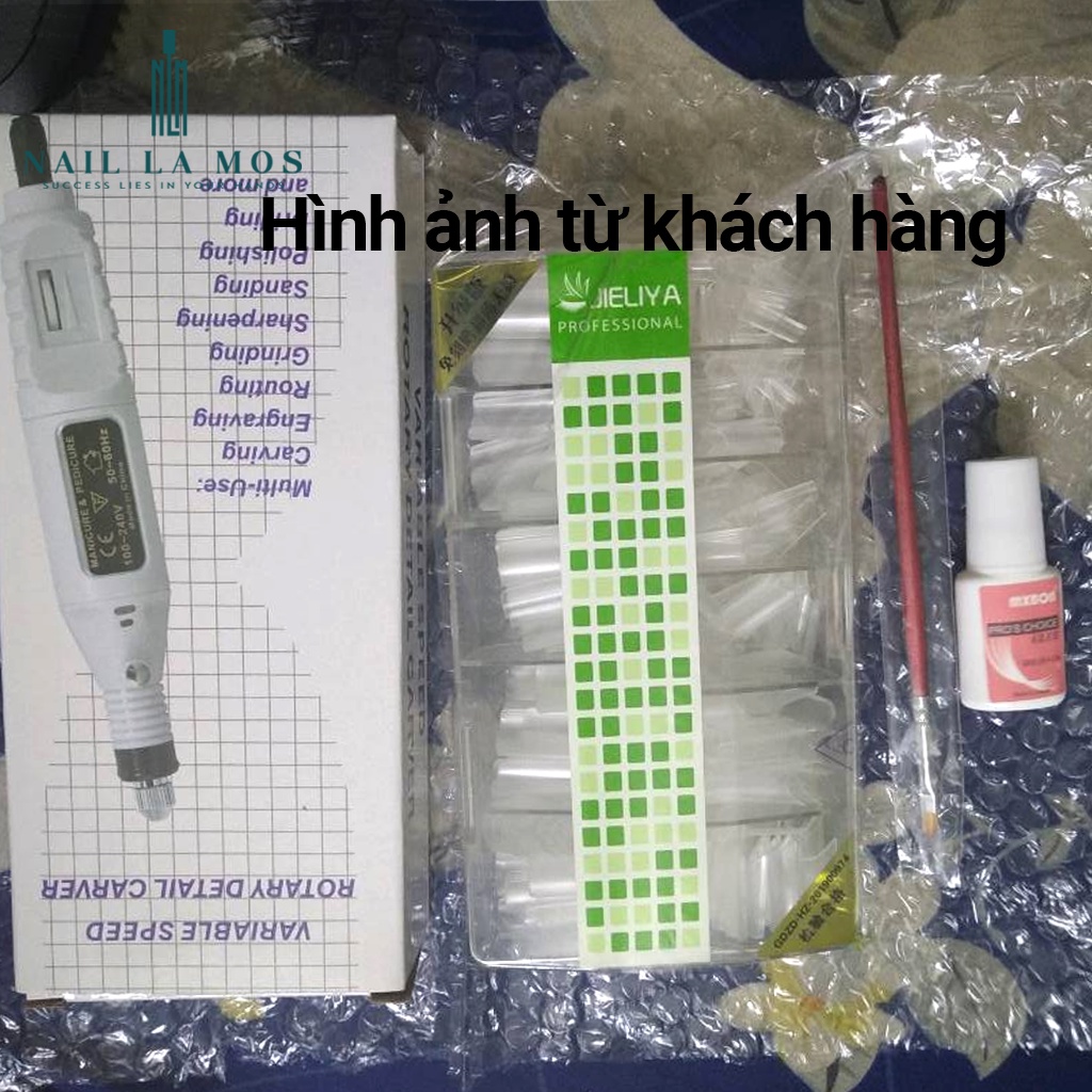 Móng nối ống tre Jieliya chính hãng loại mặt nhám sẵn - hộp 500 móng tip đủ size phom chuẩn đẹp không cần dũa