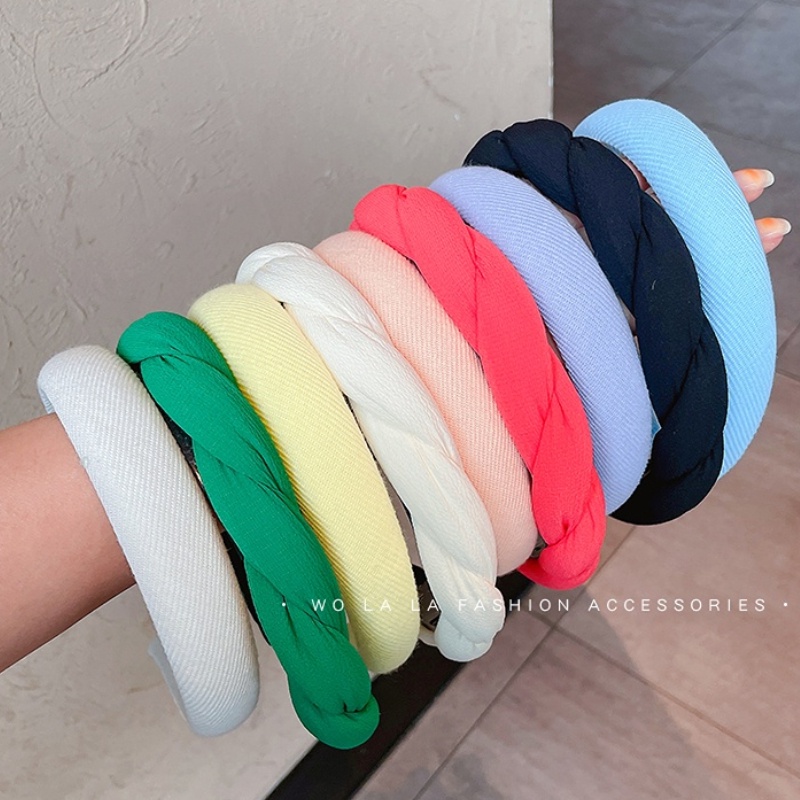 Băng Đô Dạng Xoắn Thủ Công Màu Sắc Ngọt Ngào Phong Cách Hàn Quốc Cho Nữ