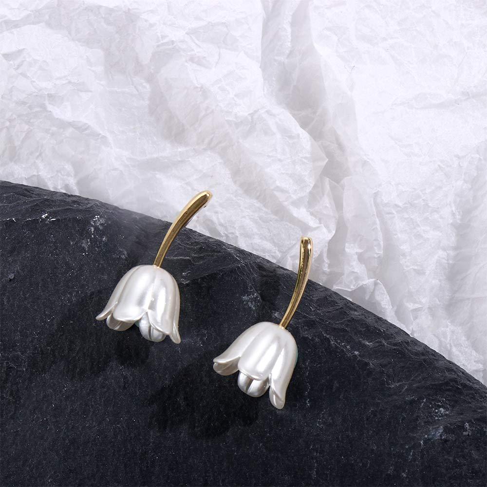 Vanes1 Bông Tai Hoa Tulip Lãng Mạn Cho Nữ|Khuyên Tai Kim Phong Cách Pháp Cho Nữ