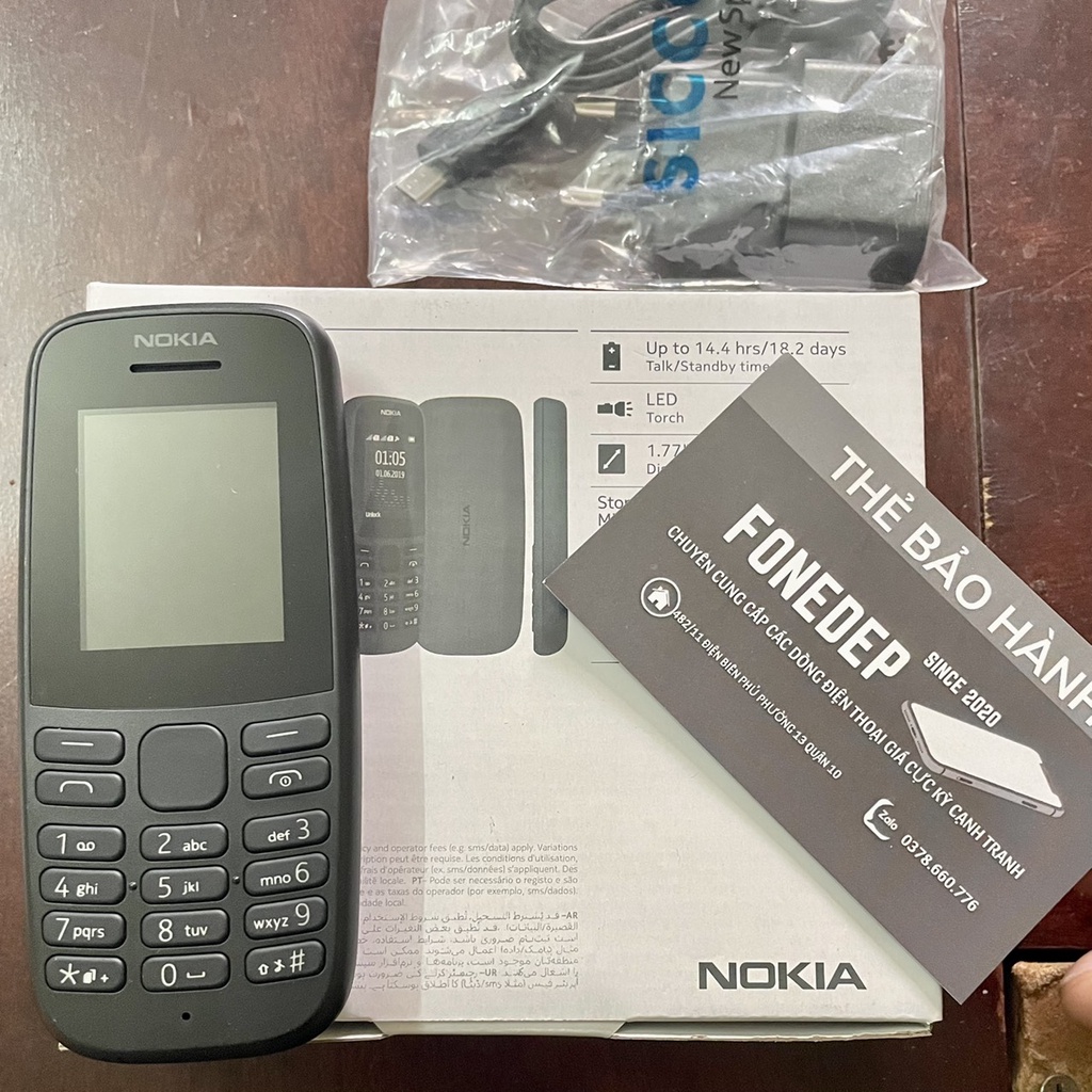Điện thoại nokia 105 2 sim  fullbox Pin Trâu Bảo Hành 12 Tháng