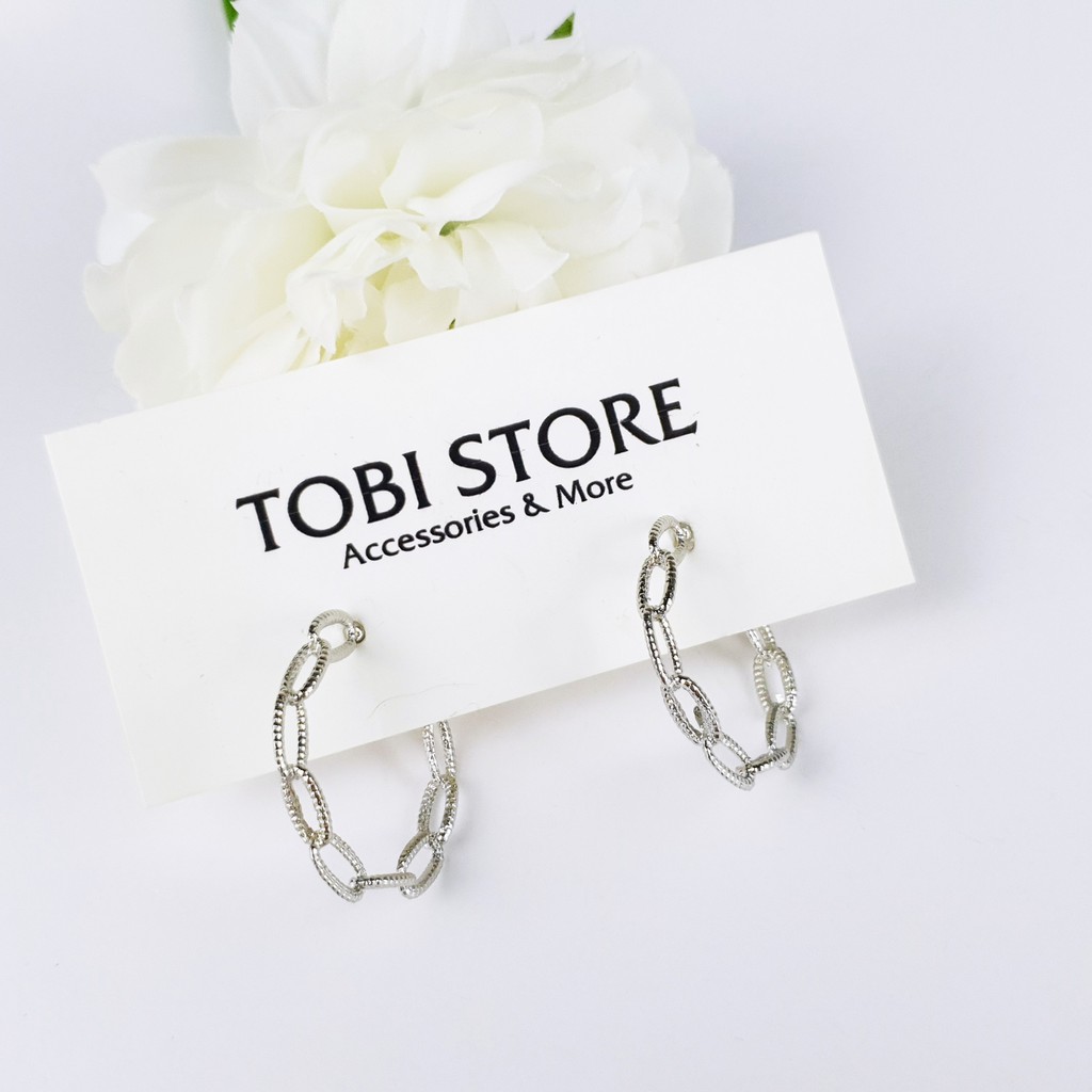 Khuyên tai nữ tròn vân xù xì bông tai tròn kiểu độc lạ TB30 TOBI STORE