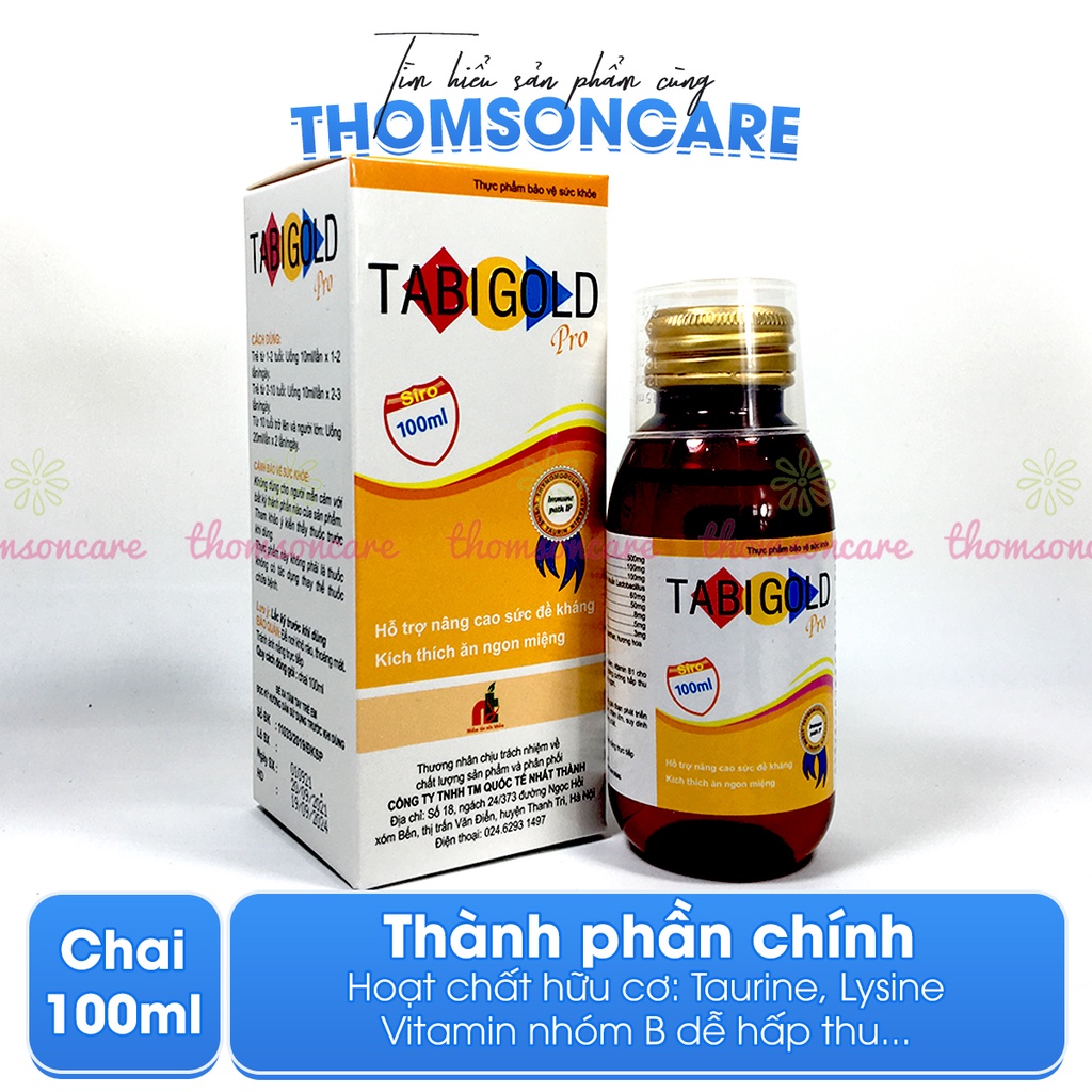 Siro tăng đề kháng giúp trẻ ăn ngon, tăng hấp thu dinh dưỡng - Lọ 100ml cho bé từ 6 tháng tuổi Tabi tăng cường miễn dịch