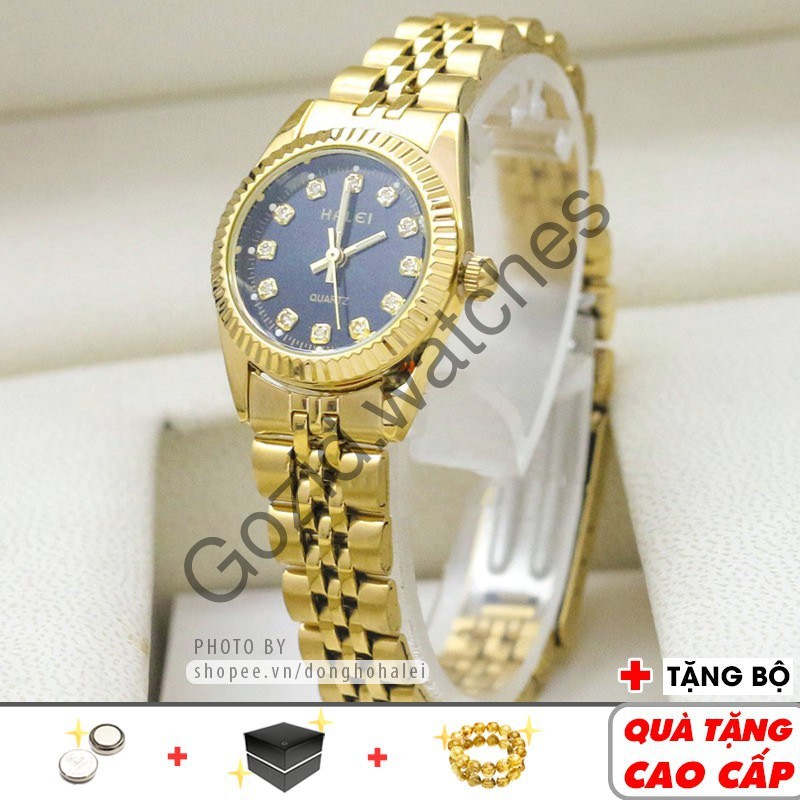 Đồng hồ nữ Halei HL9999 Gold Platinum chính hãng thời trang cao cấp -Gozid.watches