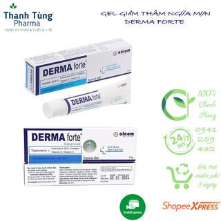Derma Forte Gel 15g - Hỗ trợ Giảm Mụn Trứng Cá, Mụn Ẩn, Mờ Thâm Mụn, Mờ Sẹo, Dưỡng Da (Tuýp 15g) [Chính Hãng]