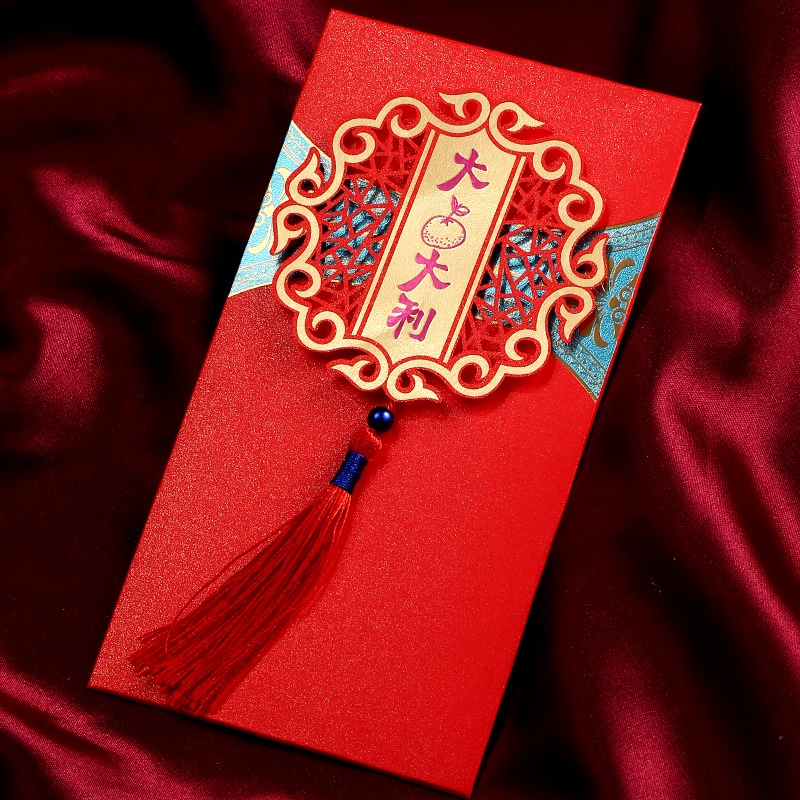 Set 2 bao lì xì đỏ may mắn phong cách Trung Hoa