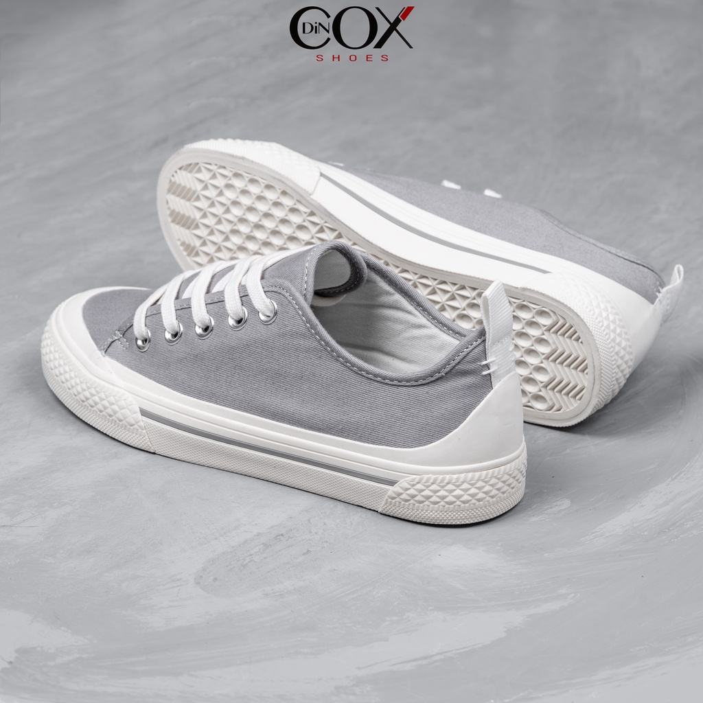 Giày Sneaker Vải Canvas Unisex Chính Hãng DINCOX C20 Grey Sang Trọng Tinh Tế Đơn Giản