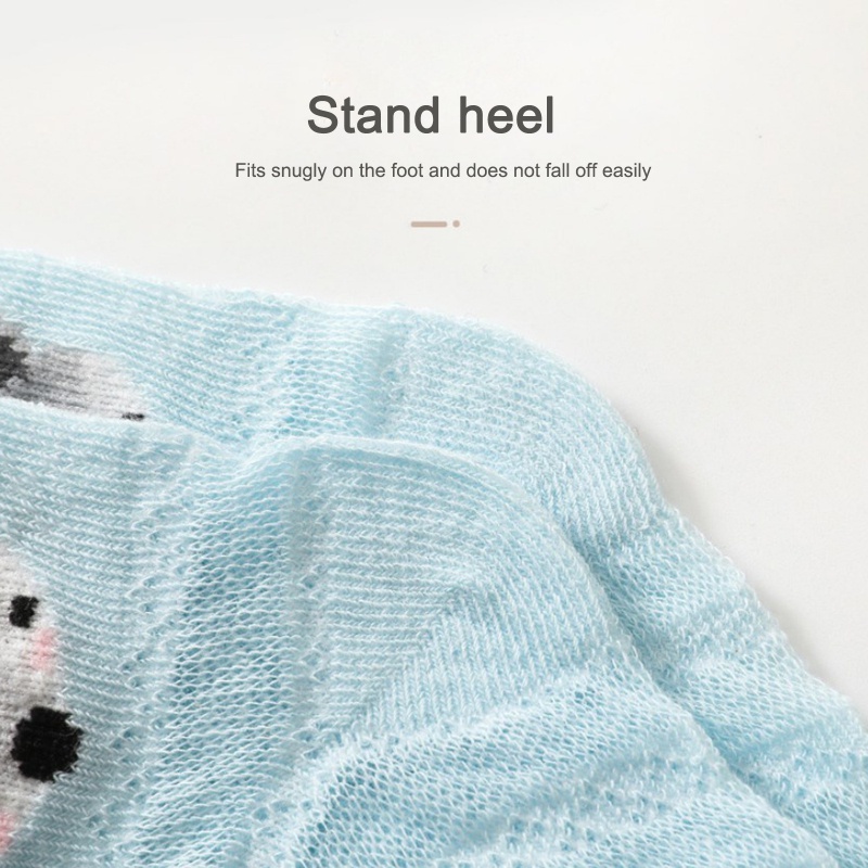 Vớ Lưới Mỏng Cổ Thấp Thoáng Khí Thoải Mái Họa Tiết Hoạt Hình Dễ Thương Cho Bé Sơ Sinh