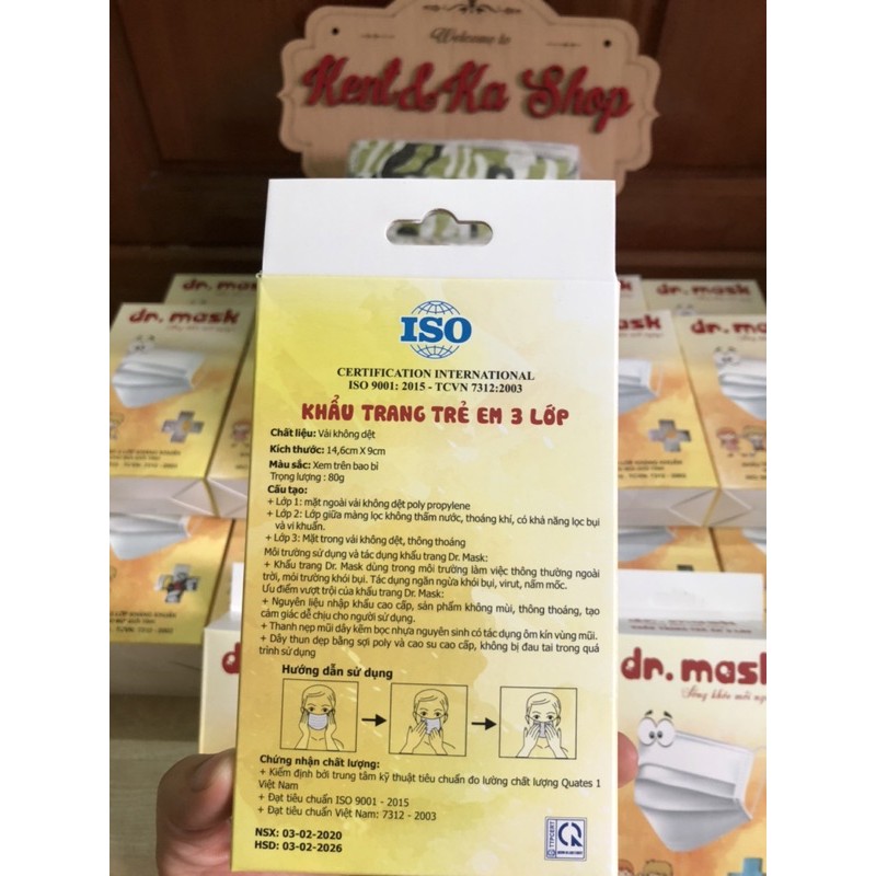 Khẩu trang trẻ em 3 lớp Dr.mask