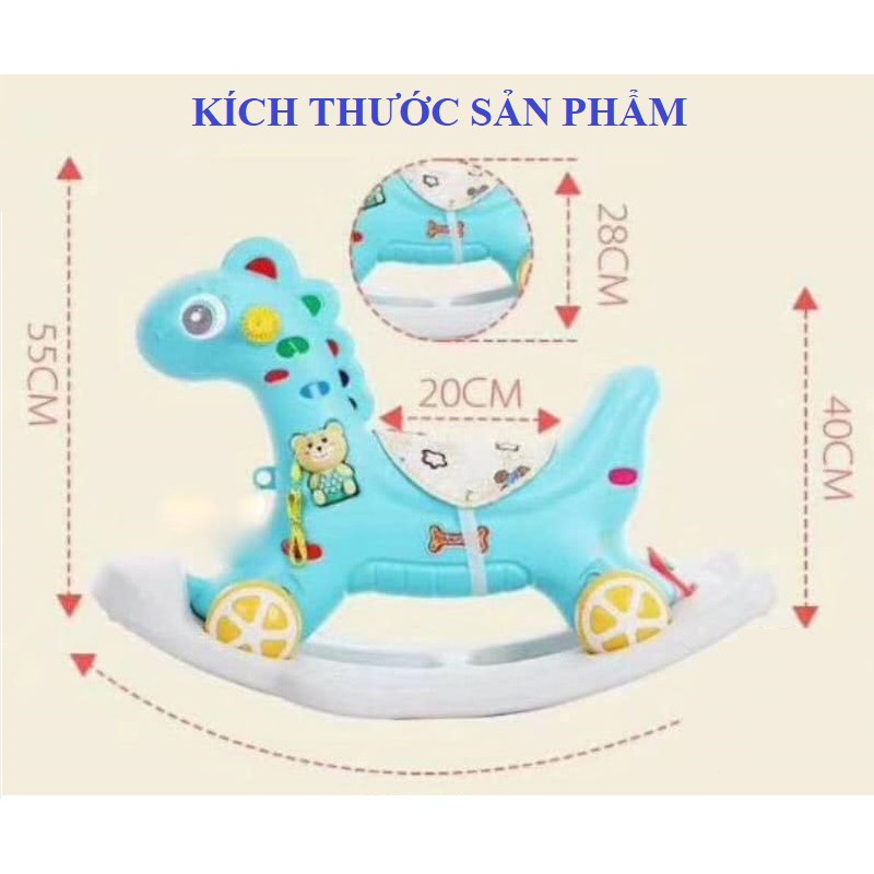 NGỰA CON BẬP BÊNH LÀM XE CHÒI CHÂN CÓ PHÁT NHẠC 3IN1 CHẤT LIỆU CAO CẤP