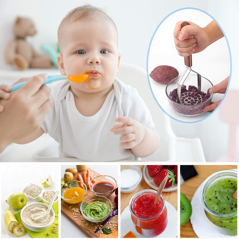 Dụng Cụ Nghiền Khoai Tây Bằng Thép Không Gỉ Với Tay Cầm Chống Trượt Dễ Sử Dụng