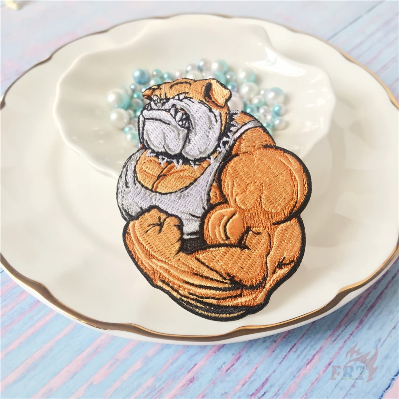 ☸ Sticker Ủi Thêu Hình Động Vật Cơ Bắp - Gấu / Cá Mập / Kỳ Lân / Cá Mập ☸ 1 Sticker Ủi Thêu Hình Huy Hiệu