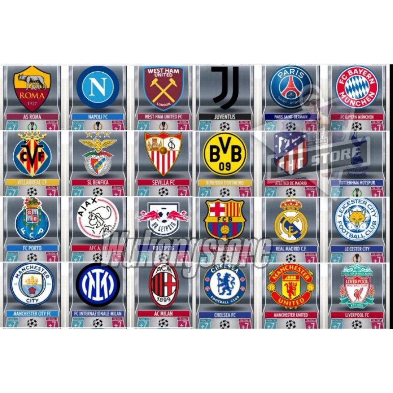 Lẻ thẻ in match attax clb Câu Lạc Bộ 2021/22: Chelsea Barca Real DORTMUND PSG Bayern LIVERPOOl Unite