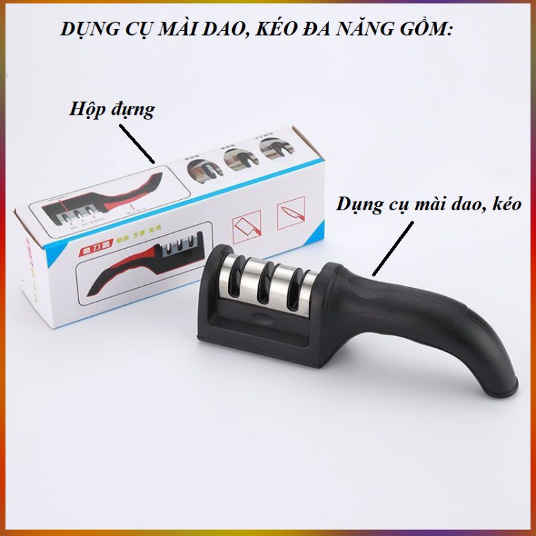 Dụng Cụ Mài Dao Kéo 3 Cấp Độ Cầm Tay Cao Cấp Miaohua , Mài Dao Nhanh Bén Siêu Tiện Lợi