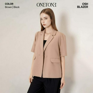 Áo blazer nữ Onetone cộc tay có túi nắp Osh