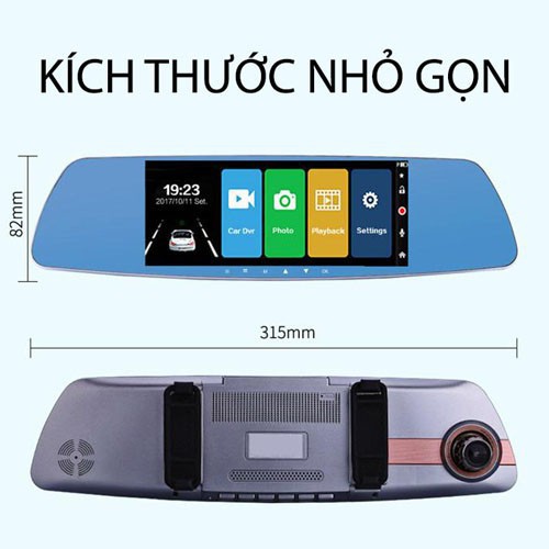 [TẶNG THẺ JVJ 32 PRO]Camera hành trình xe ô tô-Gương Chiếu Hậu ô tô BM999 PLUS- 7 Inch Màn Hình Cảm Ứng, Cảm Biến Chuyển