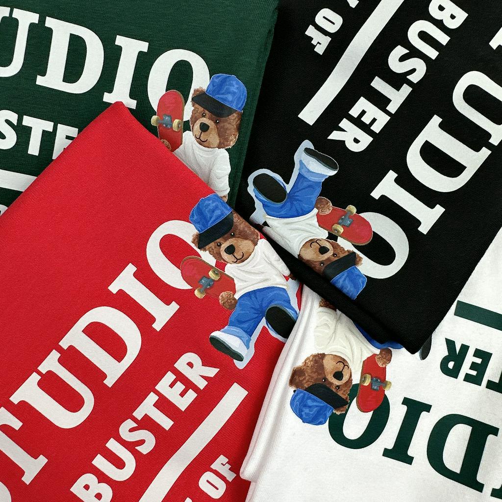 Áo thun tay lỡ HY KOREA Cotton 100 Gấu Basic Tee 1289 Form Rộng Tay Lỡ Unisex