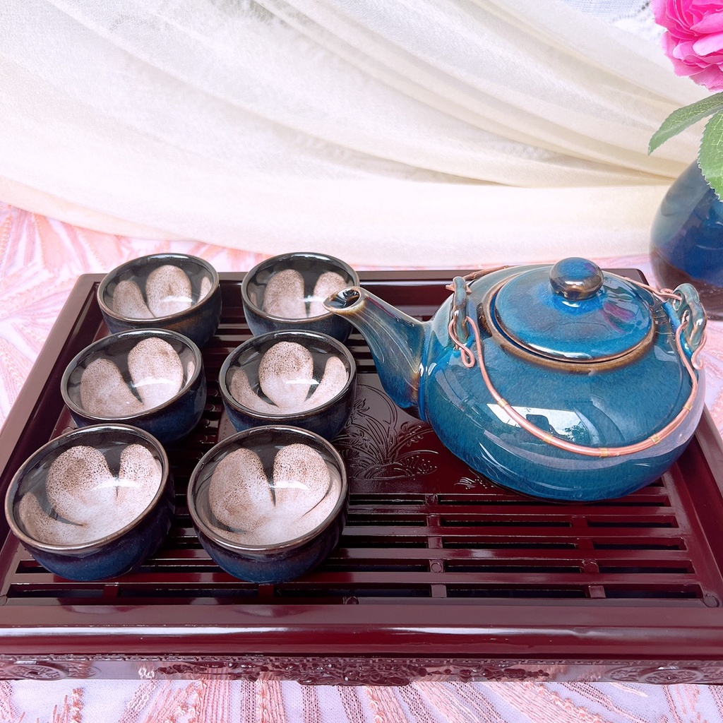 Ấm trà ⚡️ BÁT TRÀNG⚡️ Bộ Ấm chén, tách trà cao cấp Giá Siêu Rẻ Siêu Xinh TH-10 ☕☕