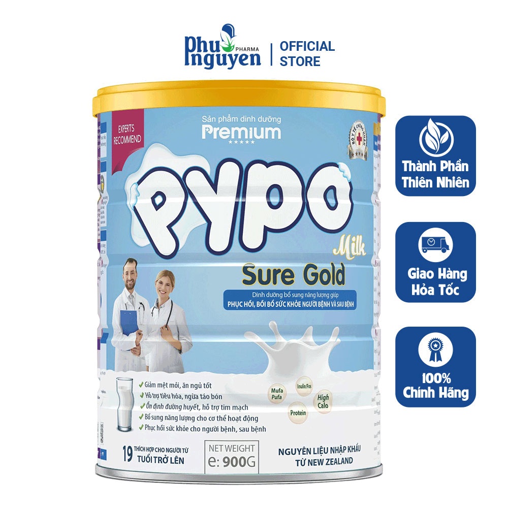 Sữa Bột Dinh Dưỡng Hỗ Trợ Phục Hồi Bồi Bổ Sức Khoẻ Pypo Sure Gold- Hộp 900g