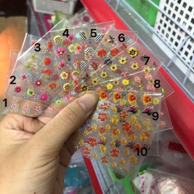 Sticker Dán móng nhỏ mẫu từ 1-90 (ib số)