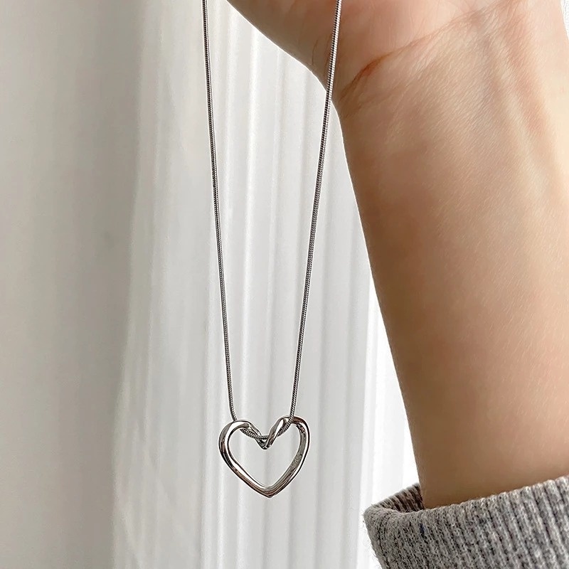 Vòng cổ Choker Mặt Hình Trái Tim Đơn Giản Phong Cách Hàn Quốc Cho Nữ