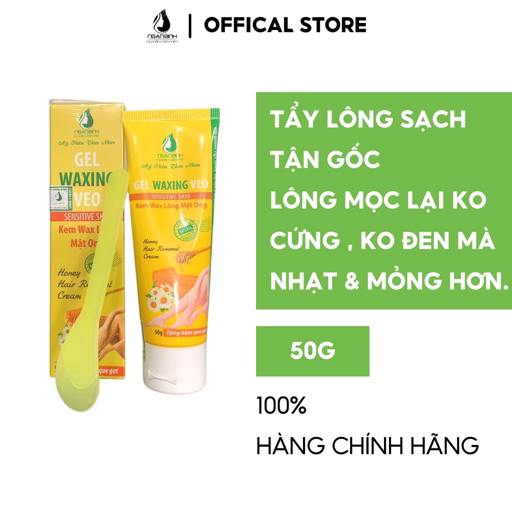 Kem tẩy lông mật ong Ngân Bình tuýp 50gr giúp làm sạch lông chân, lông nách, vùng kín chỉ trong 5 phút tại nhà an toàn