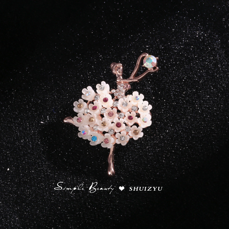 Ghim CàI ÁO HìNh Hoa ĐíNh Kim Cương NgọC Trai Giả ThờI Trang Cho Nữ