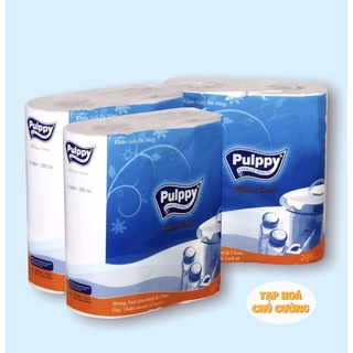 2 Cuộn Khăn Giấy Đa Năng Pulppy Màu Xanh 2 lớp
