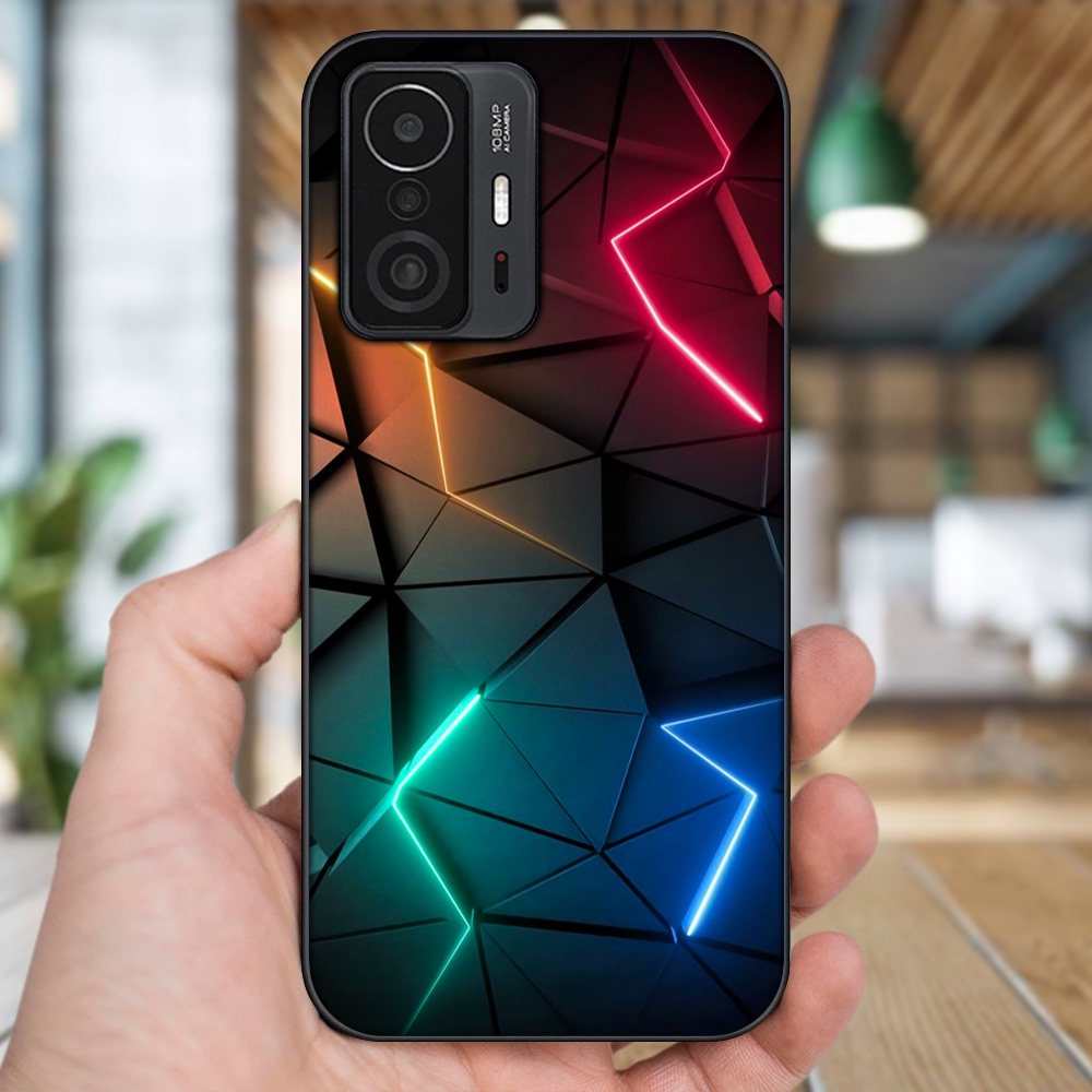 Ốp lưng Xiaomi 11T viền đen in hình hoạ tiết 3D
