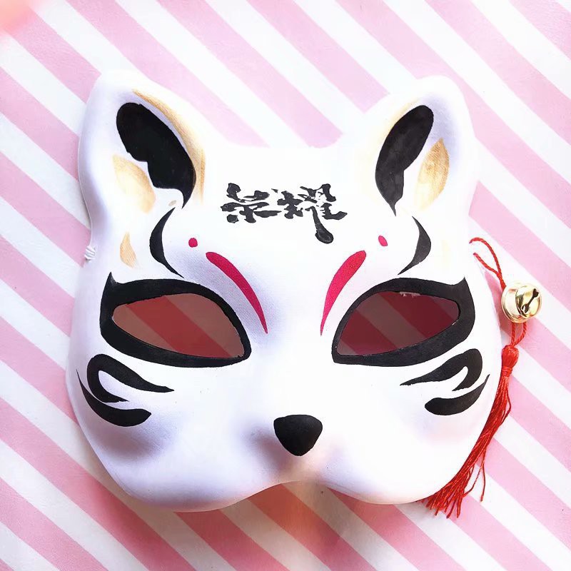 (Mask fox_cosplay) Mặt nạ mèo/Mặt nạ cáo/Vẽ sẵn Mặt Nạ Mèo Thần Tài Mặt Nạ Hồ ly, mặt nạ mèo thủ công