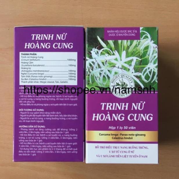 Trinh Nữ Hoàng Cung Hỗ trợ điều trị u xơ tử cung, u nang buồng trứng, u xơ tuyến tiền liệt lọ 50viên