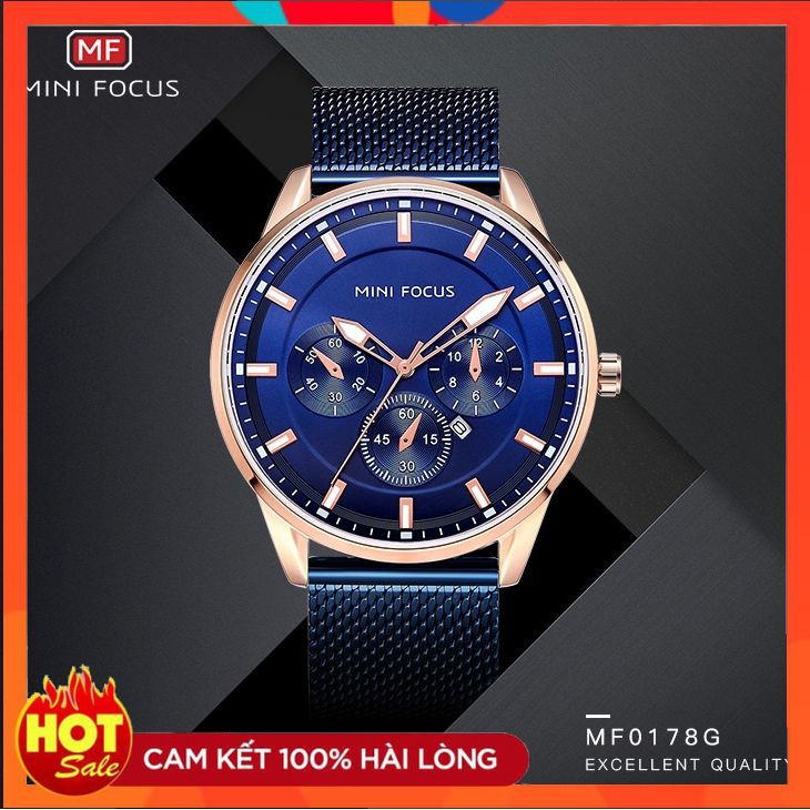 Đồng Hồ ❤️FREESHIP❤️ Đồng Hồ Thời Trang Nam Mini FOCUS MF0178G Chạy 3 Kim, Thiết Kế Chống Nước Kiểu Dáng Sang Trọng