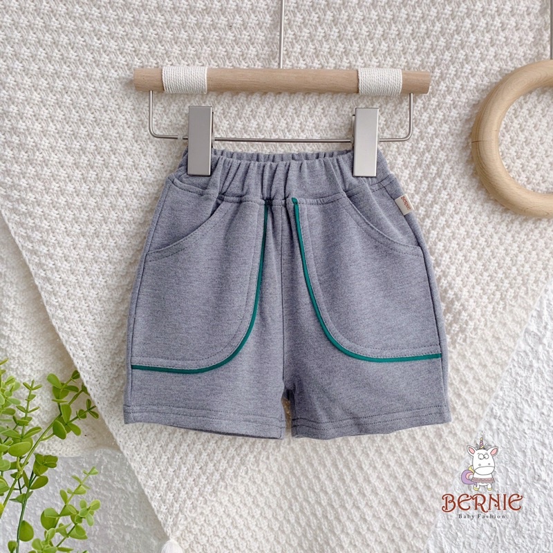 Quần sooc hè bé trai Bernie chất da cá phối túi cho bé từ 8-21kg - 22Q020