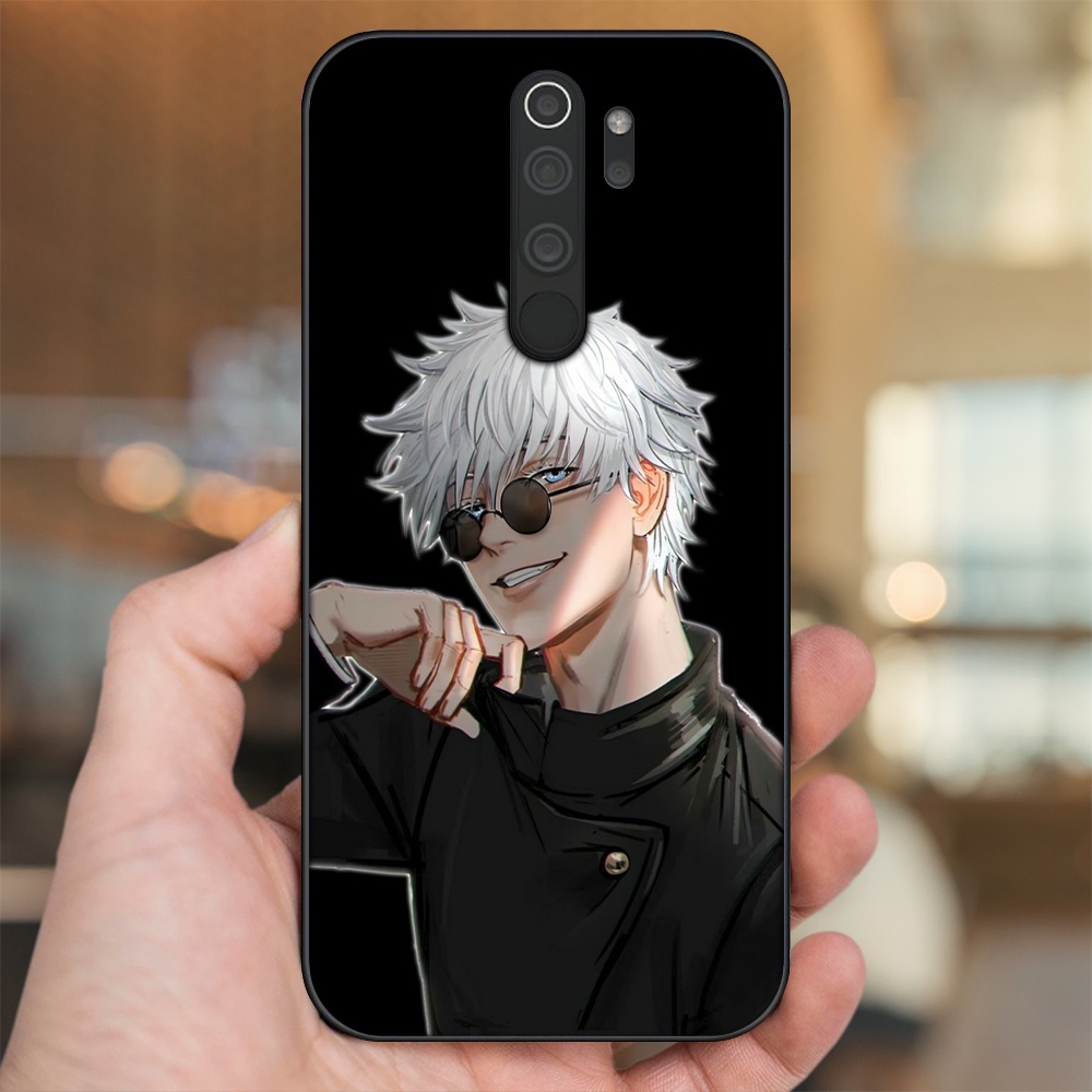 Ốp lưng Xiaomi Redmi Note 8 Pro viền đen in hình Satoru Jujutsu Kaisen