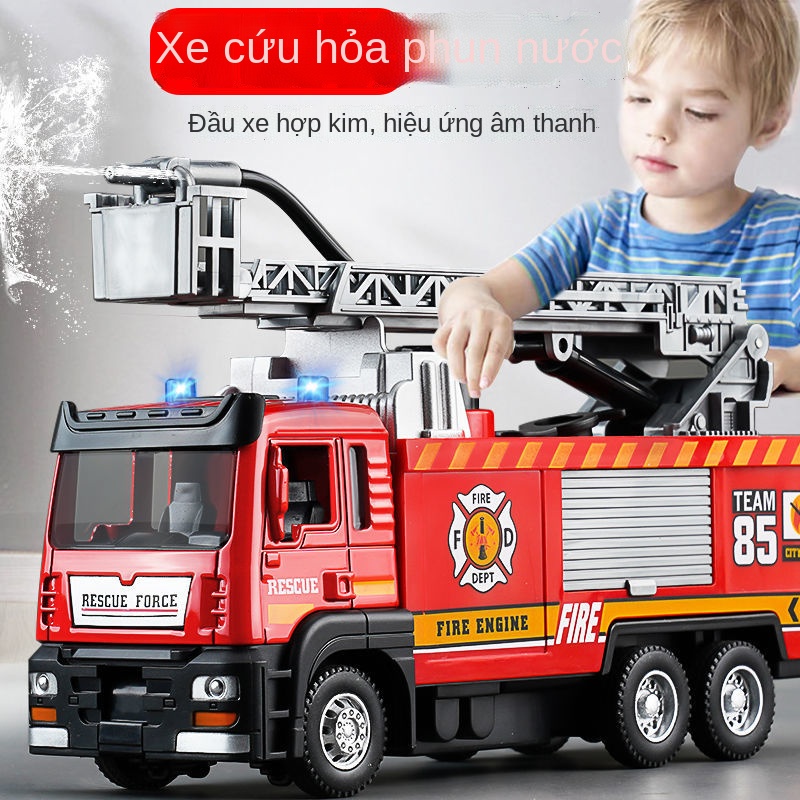 □Xe cứu hỏa đồ chơi trẻ em hợp kim phun nước thang ô tô bồn nước phun nước mô phỏng ô tô mô hình cậu bé
