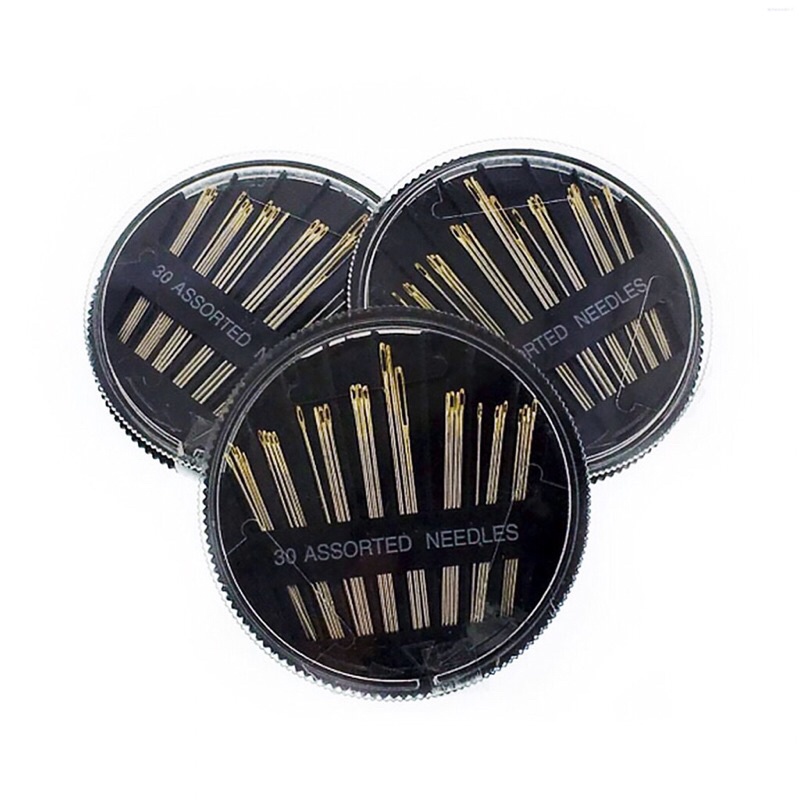 Hộp 30 kim thêu đích vàng nhiều kích cỡ dùng làm kim may vá hoặc thêu đan