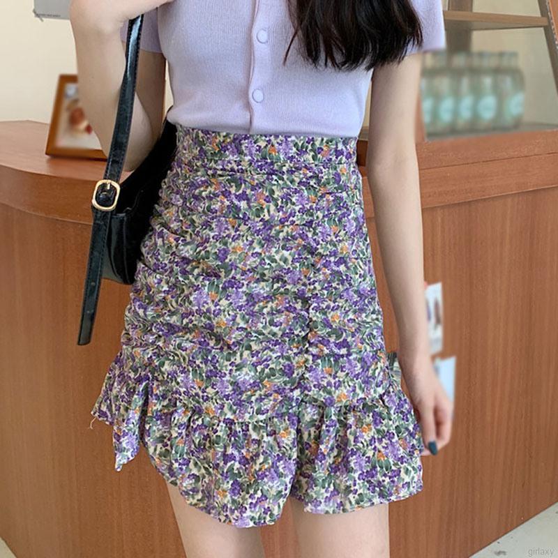 Chân Váy Ngắn In Hoa Lưng Cao Thời Trang Hàn Quốc | BigBuy360 - bigbuy360.vn