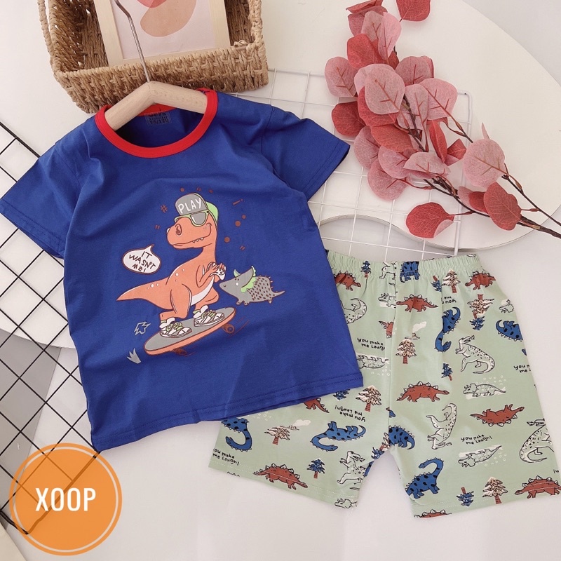 Chọn Mẫu (Bảng 4-16-22kg) Bộ cộc tay cotton xuất hàn quảng châu  cho bé trai bé gái,Đồ bộ thời trang trẻ em mặc nhà BC77