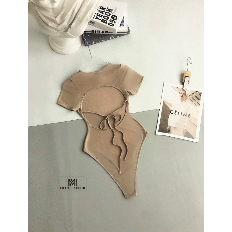 Jumsuit ôm khoét lưng, pull body hai màu ôm đan dây dáng thể thao cá tính, tôn dáng đường cong | A0042 | Meimei Studio