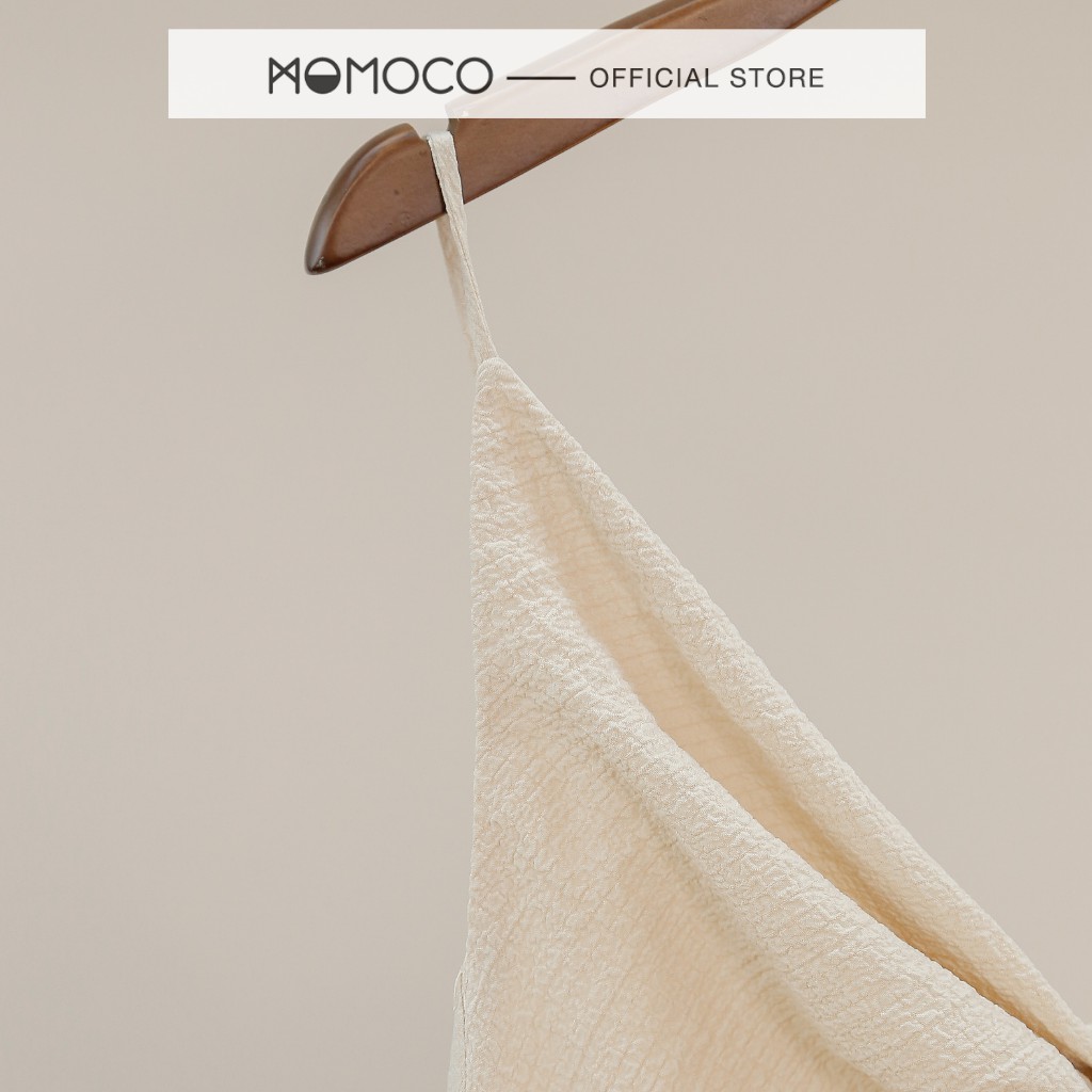 Đầm Hai Dây Dáng Dài MOMOCO Vặn Nút Ngực Dáng Ôm Chất Liệu Xốp Nhăn Co Giãn M2814