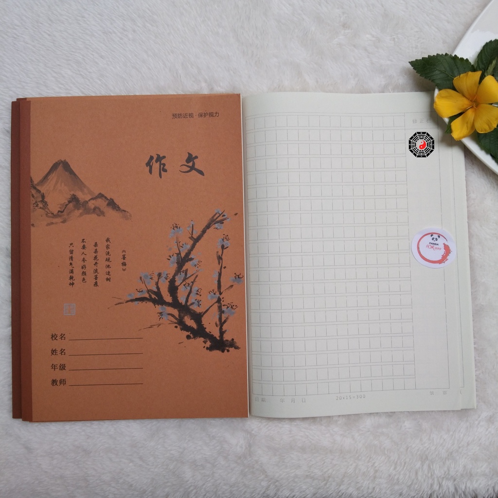 Vở Luyện Viết Chữ Hán Ô Vuông Kẻ Mờ, Luyện Viết Tiếng Trung Nhật Hàn 48 Trang Bìa Xinh
