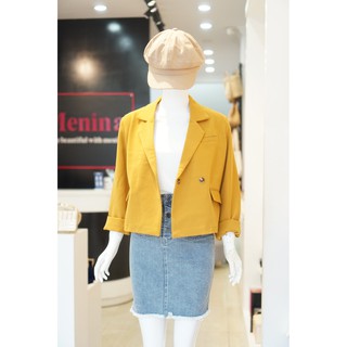 Blazer Form Ngắn Vàng Trơn 069