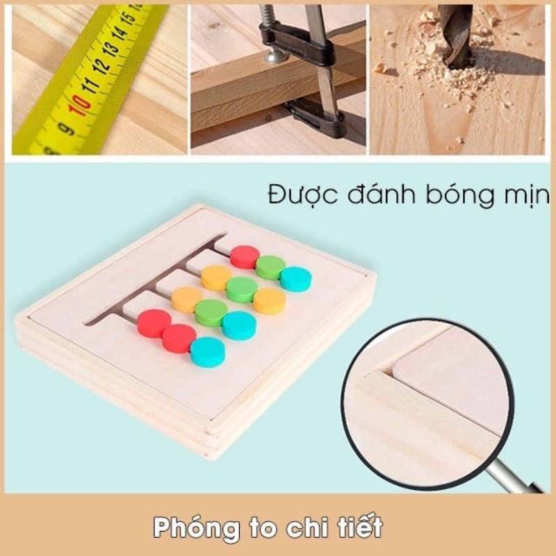 Đồ Chơi Toán Logic 4 màu- Ghép Hình Theo Mẫu Kèm Đồng Hồ Cát- Four Color Game